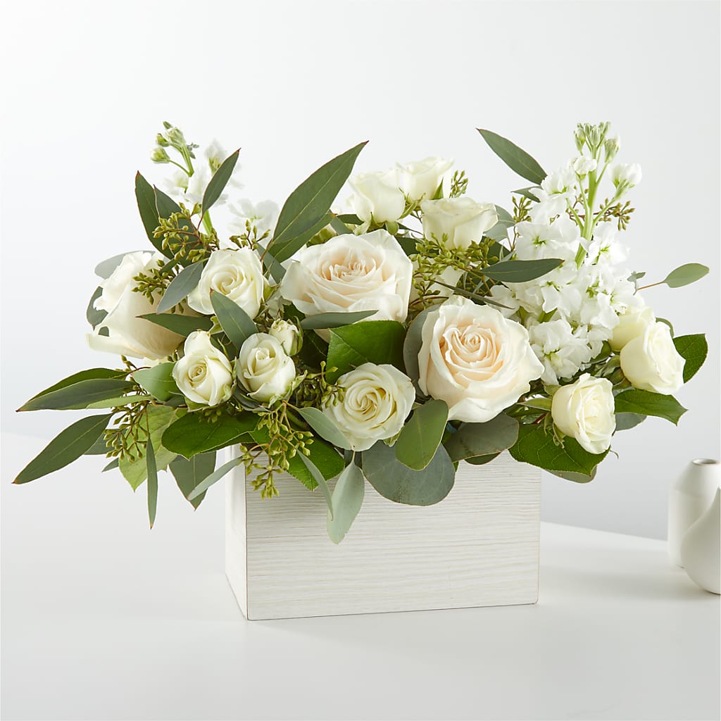 Fresh Linen Box Bouquet – Flowerland, Athol MA