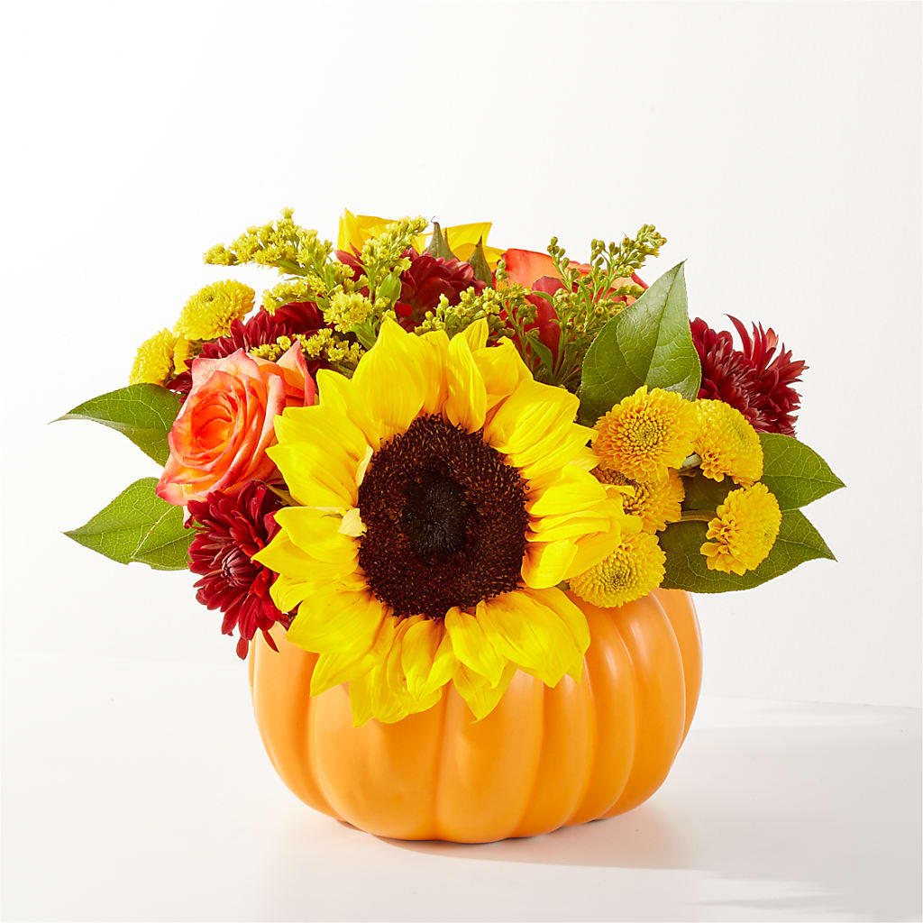 Golden Gourd Pumpkin Bouquet – Flowerland, Athol MA