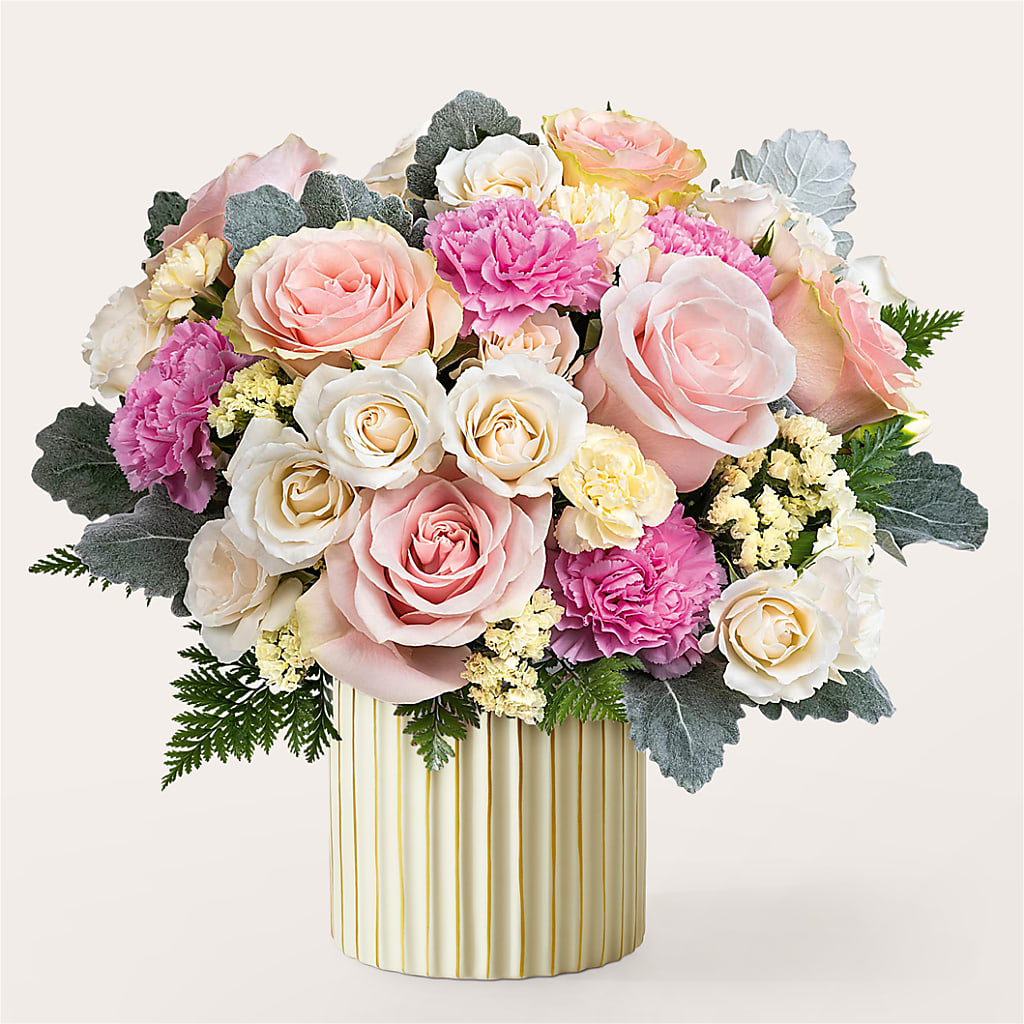 Blissful Moments Bouquet with Ivory Vase – Flowerland, Athol MA