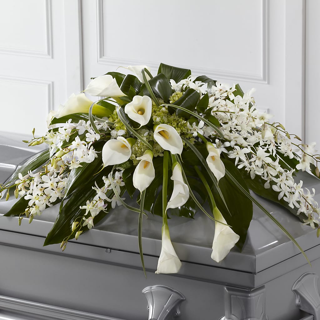 Angel Wings Casket Spray – Flowerland, Athol MA