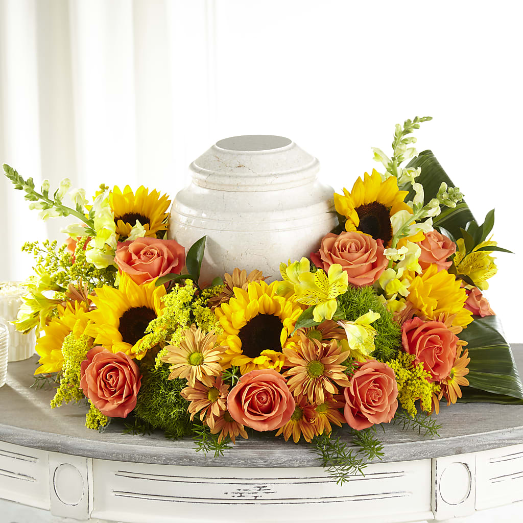 Faithful Sunflower Cremation Adornment – Flowerland, Athol MA