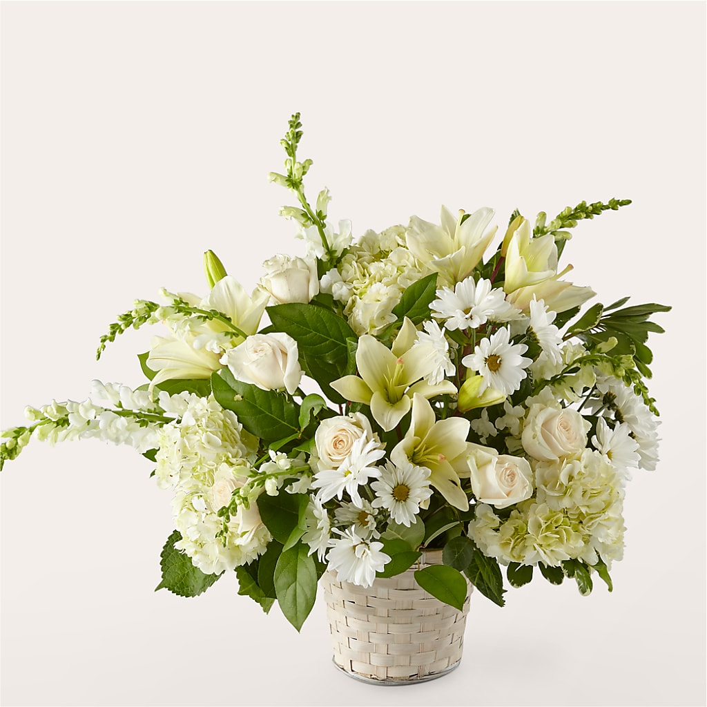 Ivory Elegance Floral Basket – Flowerland, Athol MA