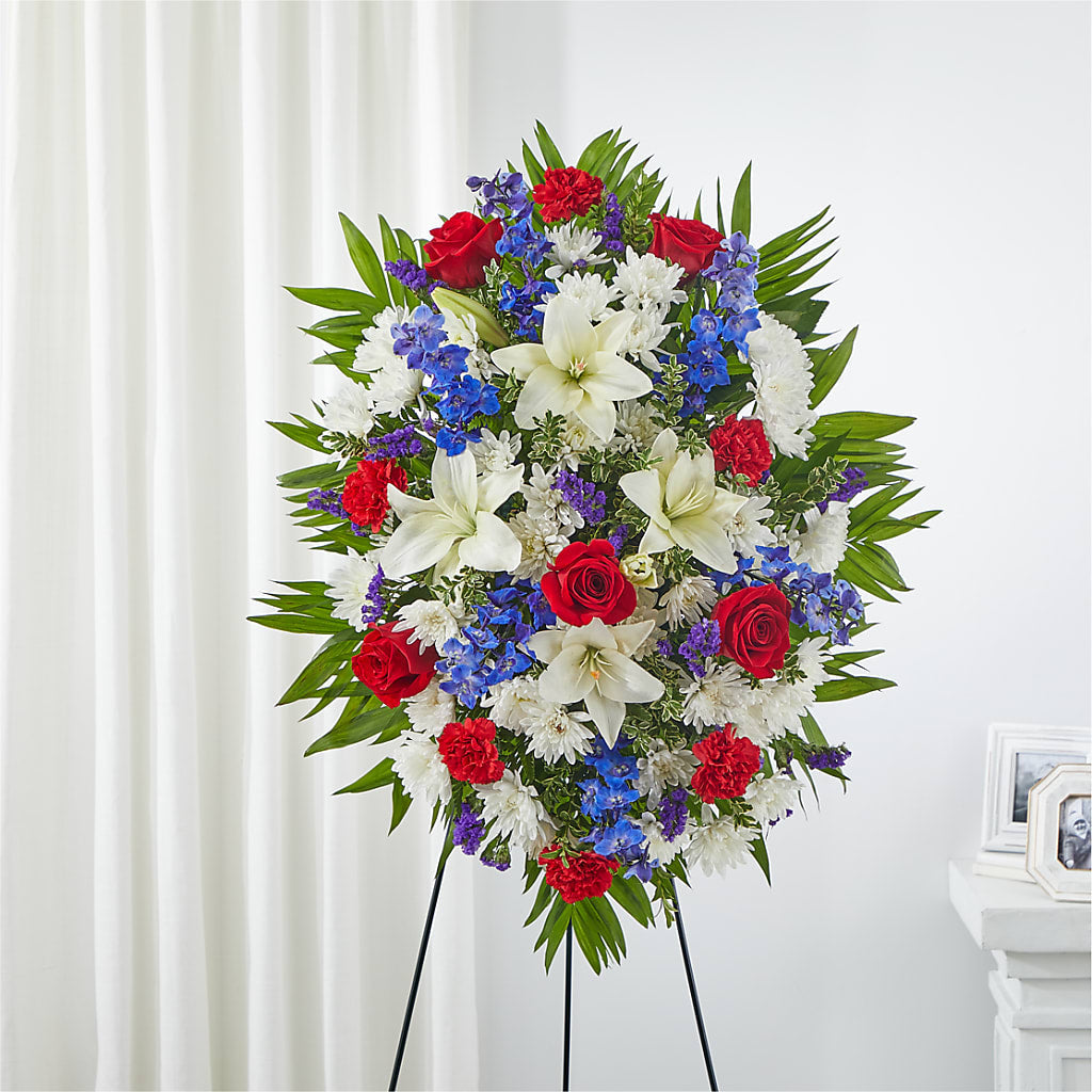 Cherished Service Standing Spray – Flowerland, Athol MA