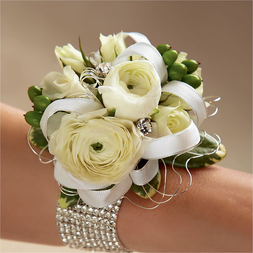 White Wedding Corsage – Flowerland, Athol MA