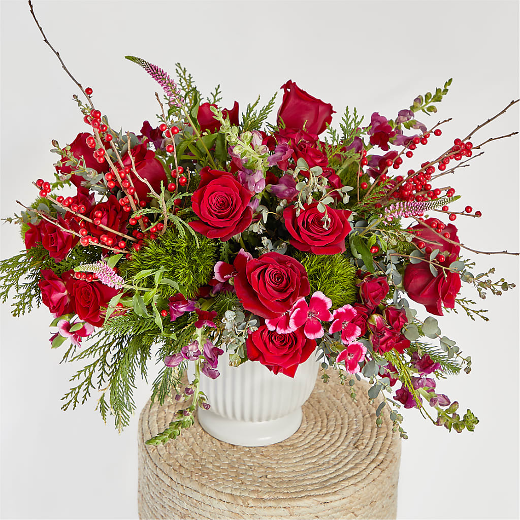 Big Red Bow Bouquet –  Flowerland, Athol MA