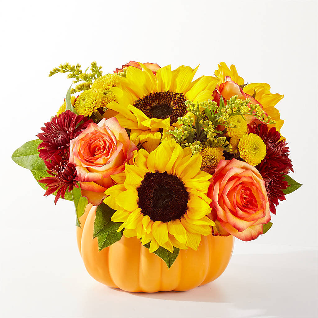 Golden Gourd Pumpkin Bouquet –  Flowerland, Athol MA