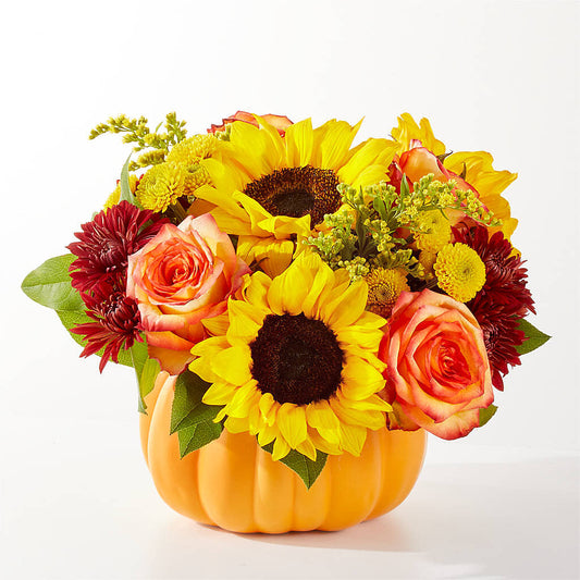 Golden Gourd Pumpkin Bouquet –  Flowerland, Athol MA