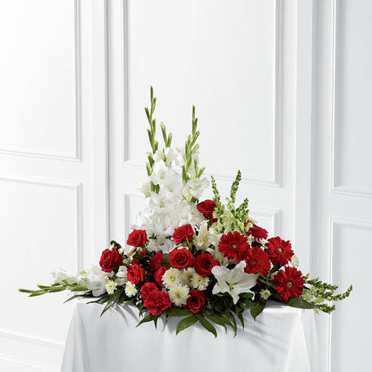 Crimson & White Arrangement –  Flowerland, Athol MA