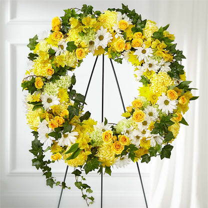 Golden Remembrance Wreath –  Flowerland, Athol MA