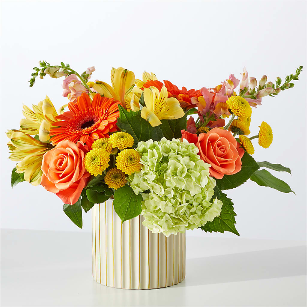 Autumn Sunshine Bouquet with Ivory Vase –  Flowerland, Athol MA