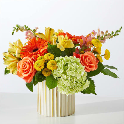 Autumn Sunshine Bouquet with Ivory Vase –  Flowerland, Athol MA