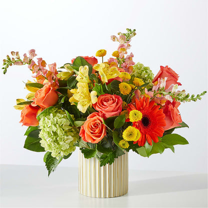 Autumn Sunshine Bouquet with Ivory Vase –  Flowerland, Athol MA