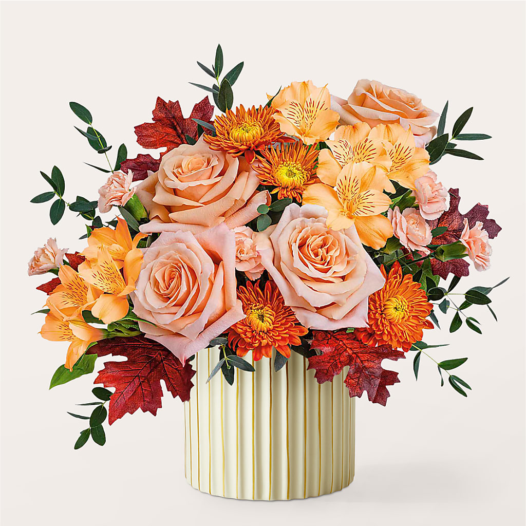Spiced Latte Bouquet with Ivory Vase –  Flowerland, Athol MA