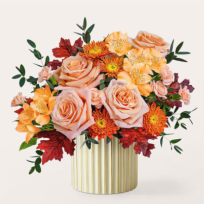 Spiced Latte Bouquet with Ivory Vase –  Flowerland, Athol MA
