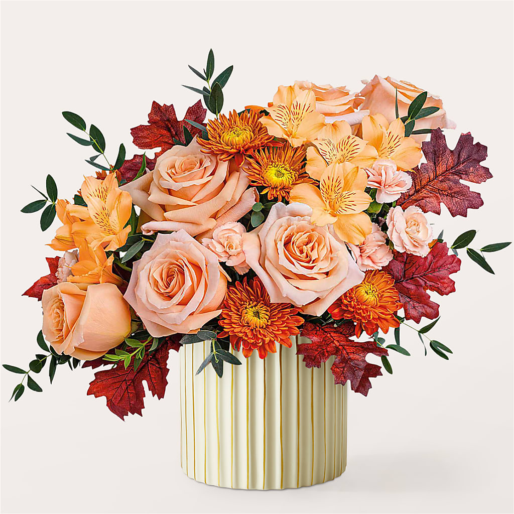 Spiced Latte Bouquet with Ivory Vase –  Flowerland, Athol MA
