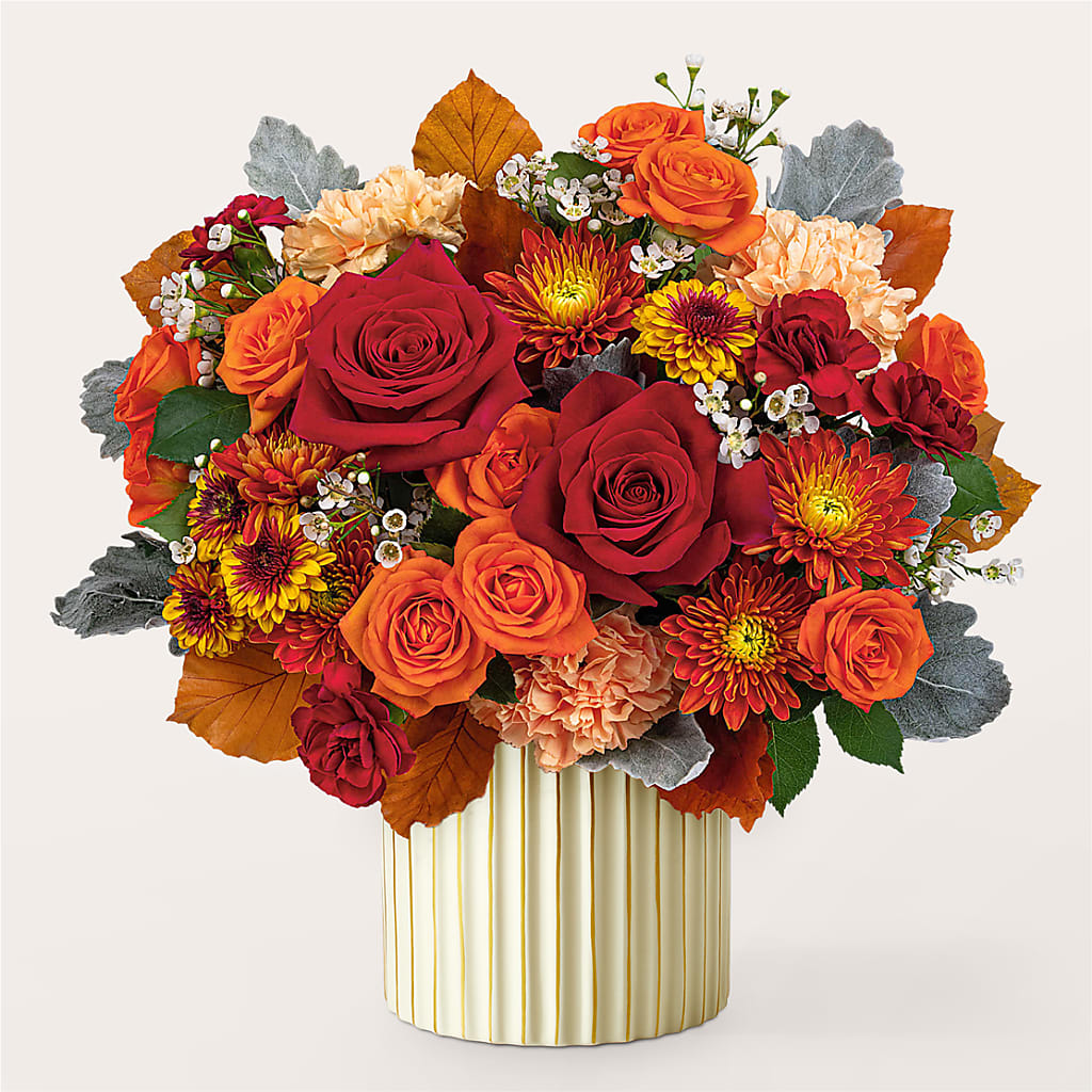 Merlot Bouquet with Ivory Vase –  Flowerland, Athol MA